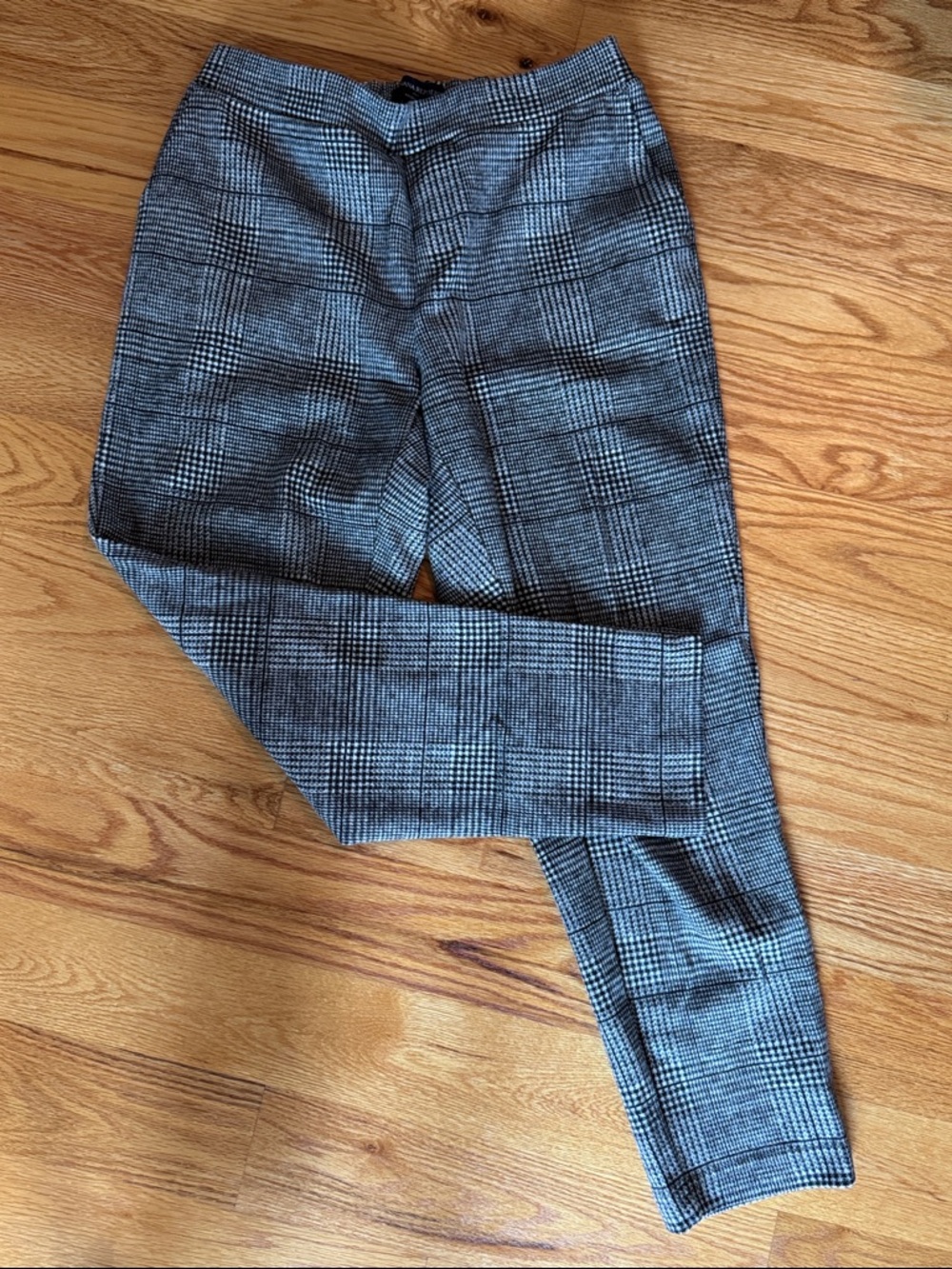 Banana Republic Factory Black and Gray Plaid Trousers